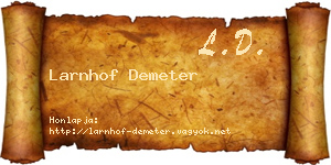 Larnhof Demeter névjegykártya